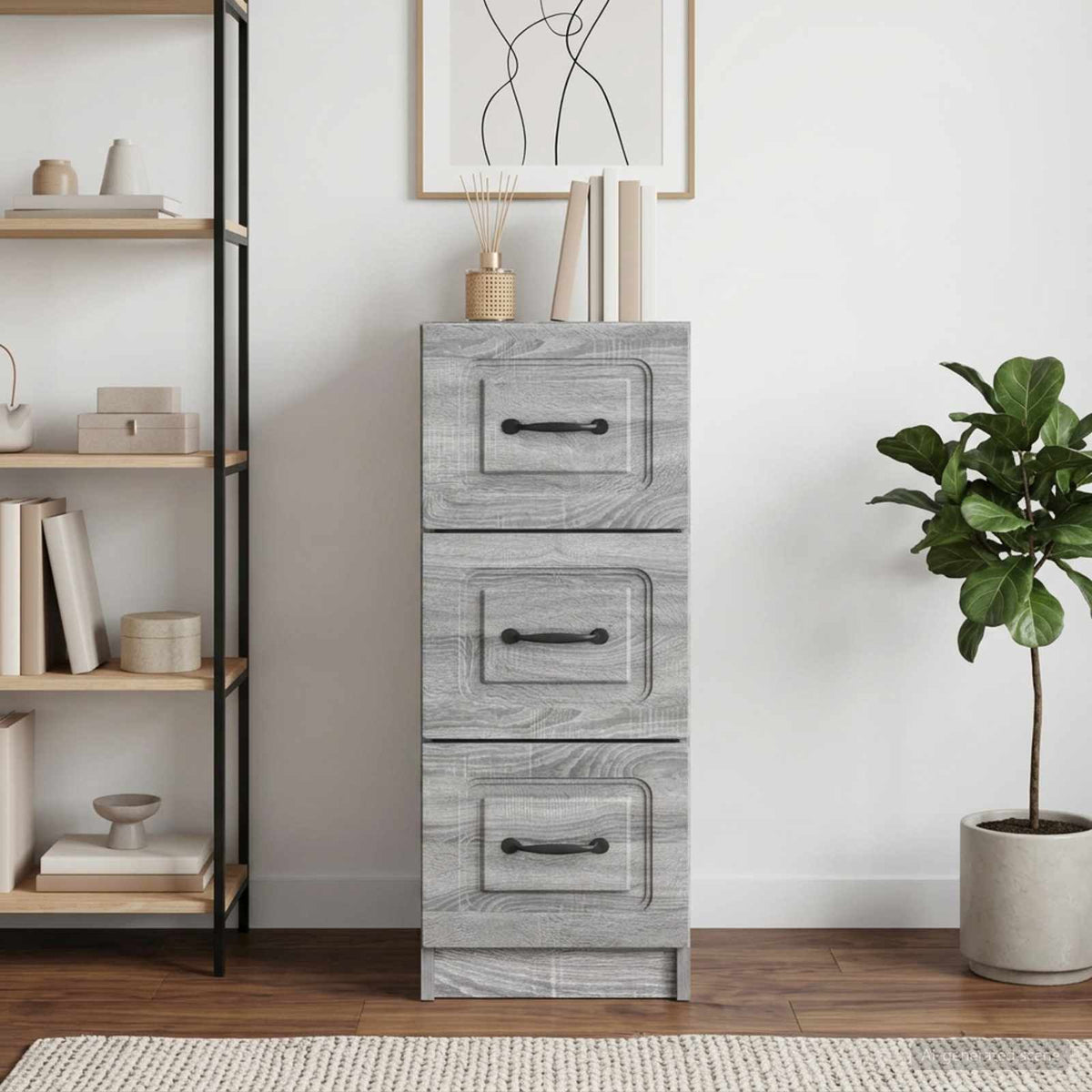 Schubladenschrank Graues Sonoma 33 x 34,5 x 87 cm Holzwerkstoff