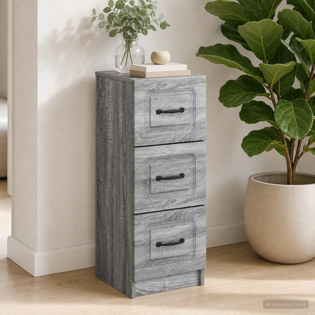 Schubladenschrank Graues Sonoma 33 x 34,5 x 87 cm Holzwerkstoff
