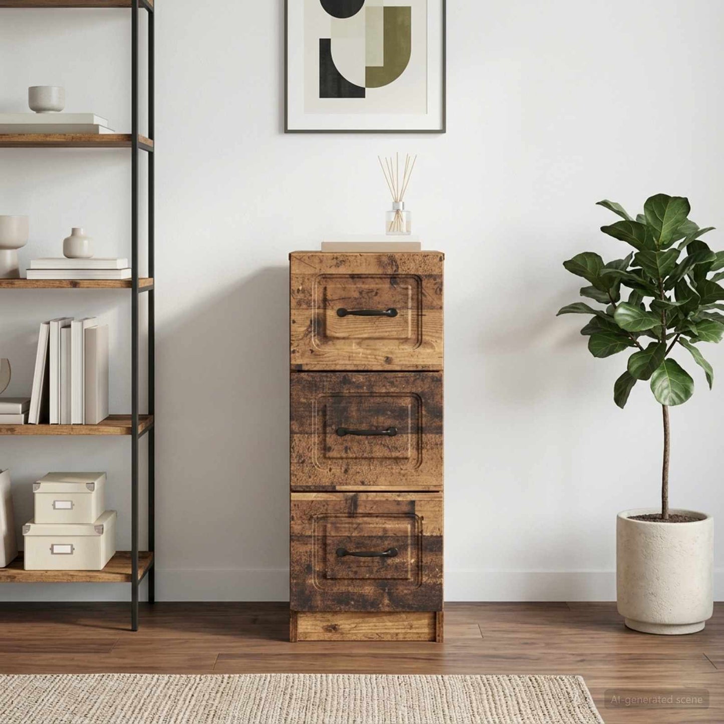 Schubladenschrank Altholz 33 x 34,5 x 87 cm Holzwerkstoff