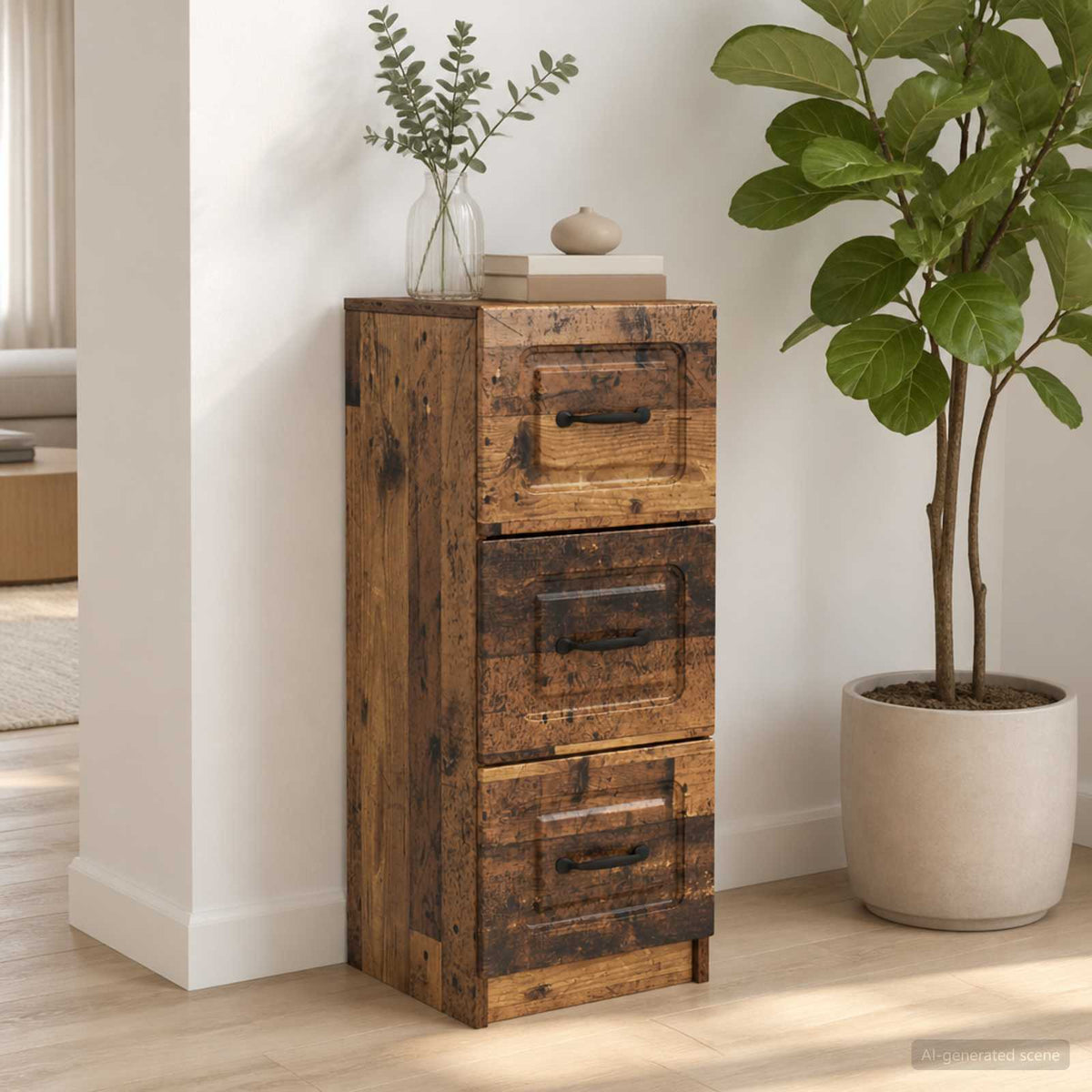 Schubladenschrank Altholz 33 x 34,5 x 87 cm Holzwerkstoff