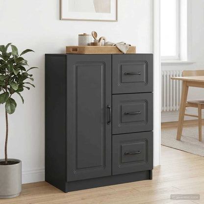 Sideboard Schwarz 66 x 34,5 x 87 cm Holzwerkstoff