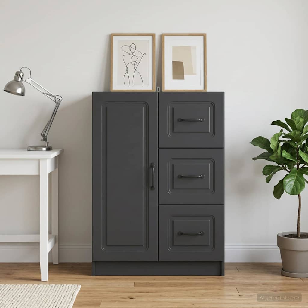 Sideboard Schwarz 66 x 34,5 x 87 cm Holzwerkstoff