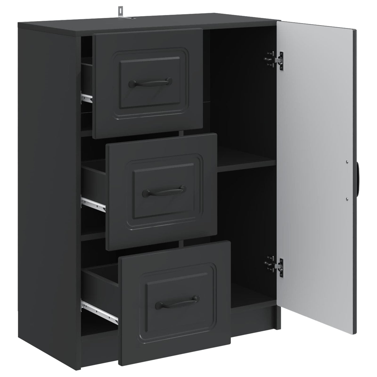 Sideboard Schwarz 66 x 34,5 x 87 cm Holzwerkstoff