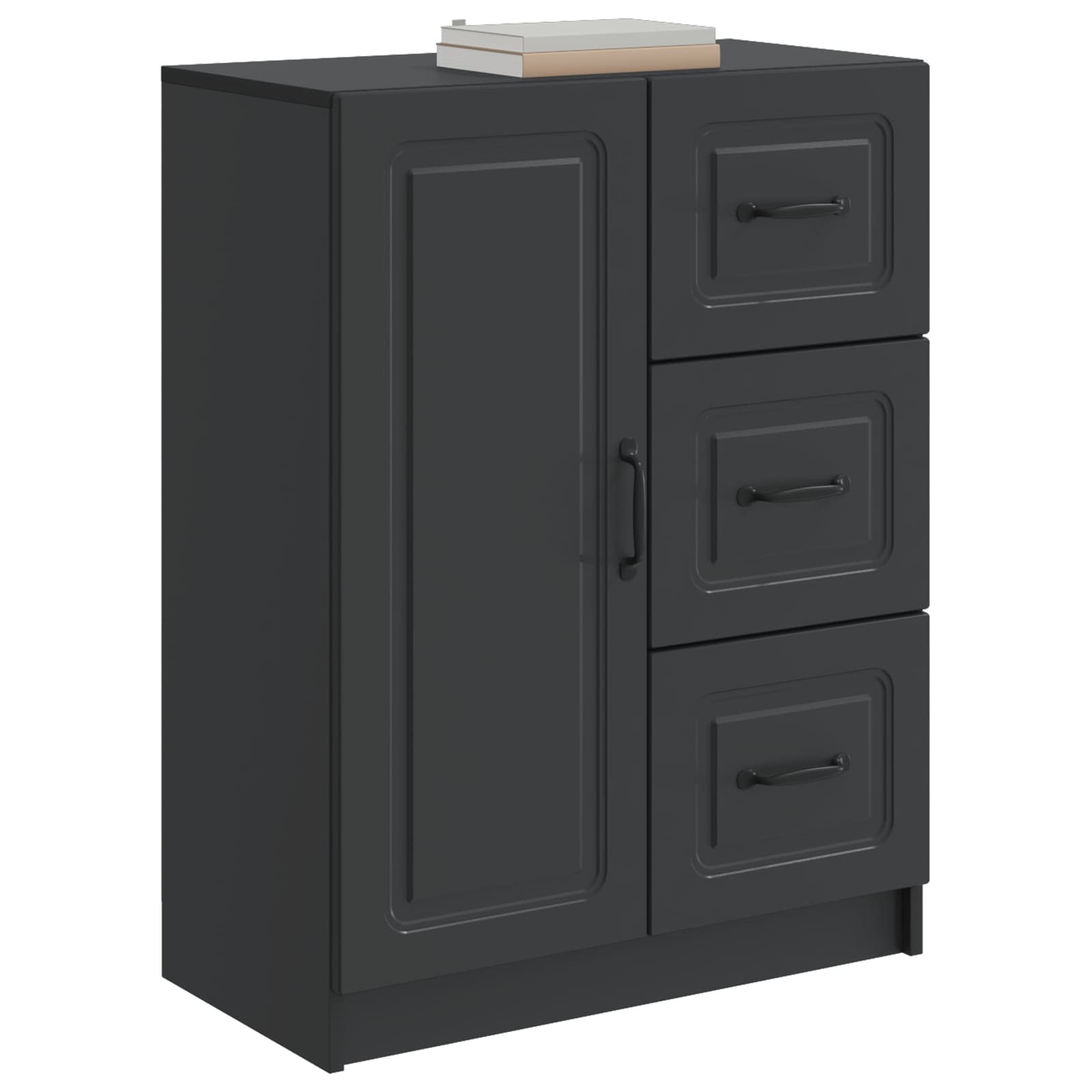 Sideboard Schwarz 66 x 34,5 x 87 cm Holzwerkstoff