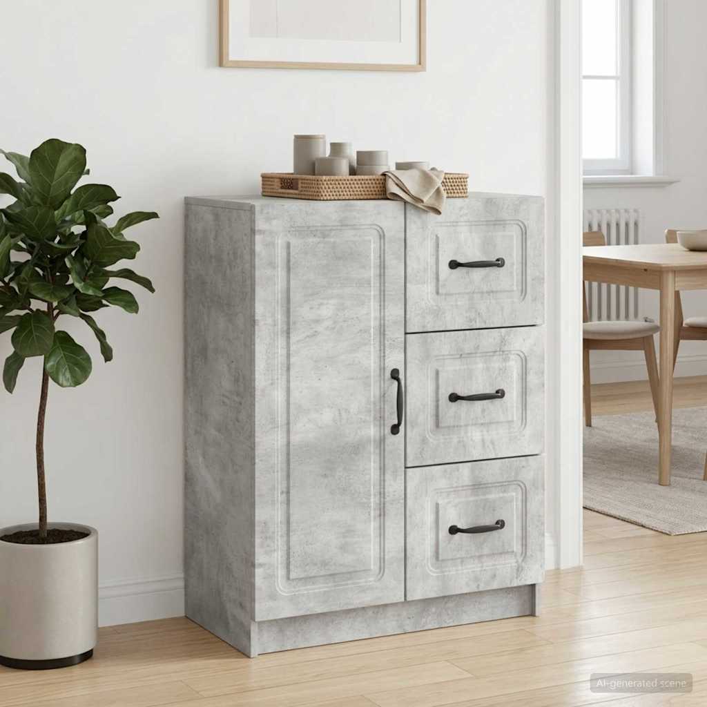Sideboard Betongrau 66 x 34,5 x 87 cm Holzwerkstoff