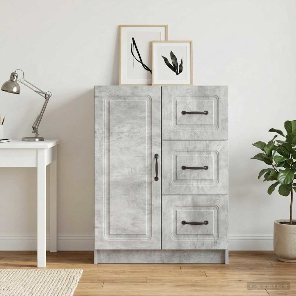 Sideboard Betongrau 66 x 34,5 x 87 cm Holzwerkstoff
