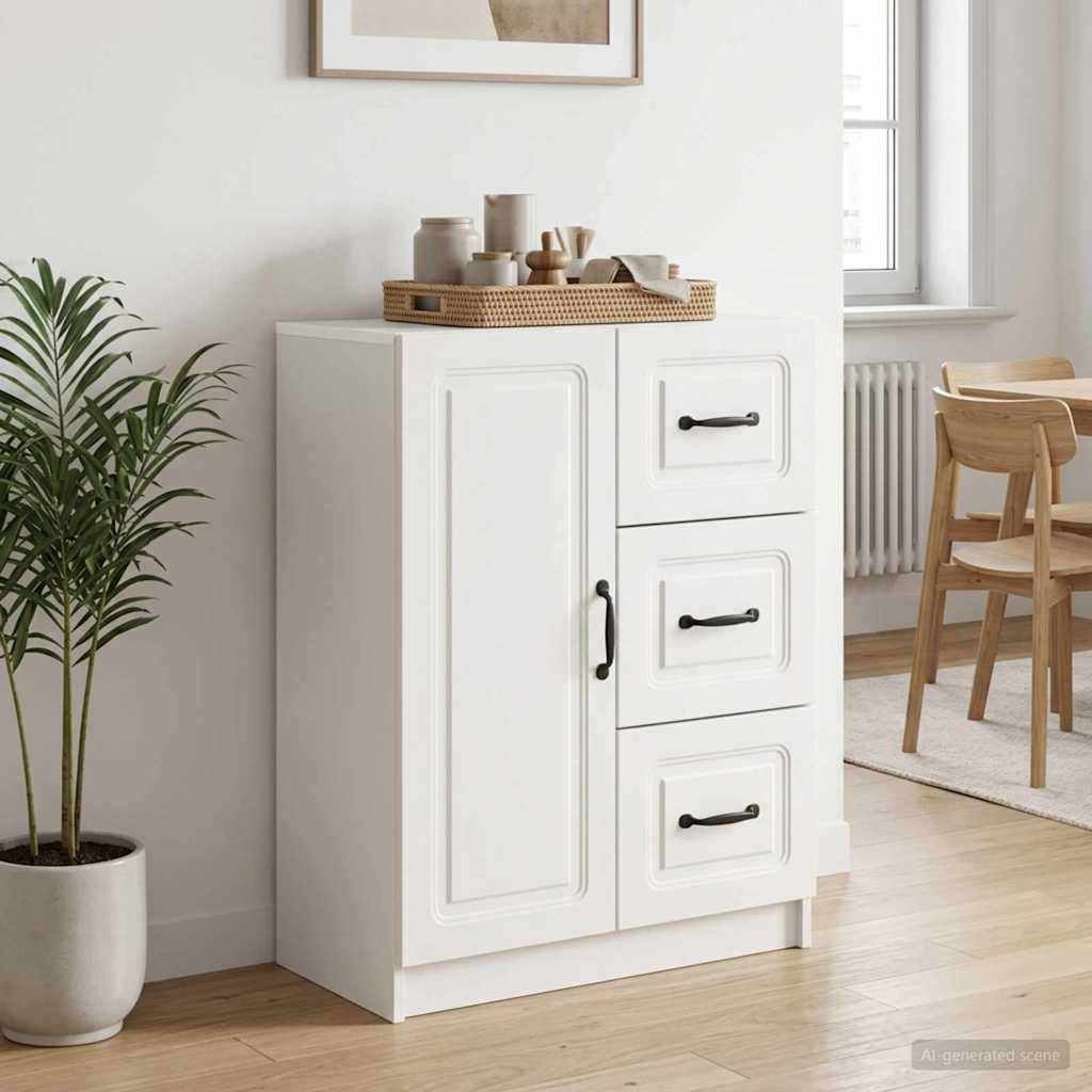 Sideboard Hochglanz Weiß 66 x 34,5 x 87 cm Holzwerkstoff
