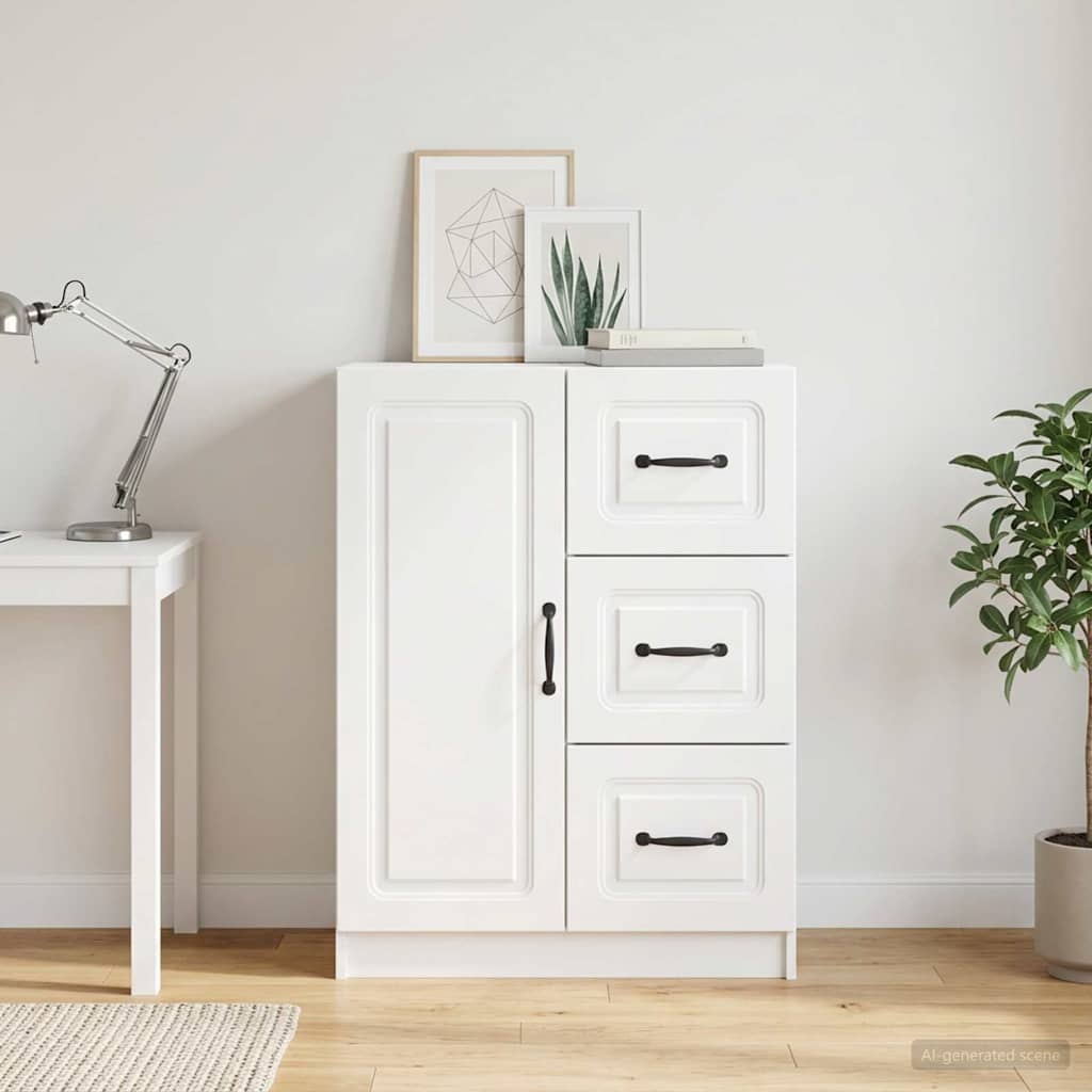 Sideboard Hochglanz Weiß 66 x 34,5 x 87 cm Holzwerkstoff
