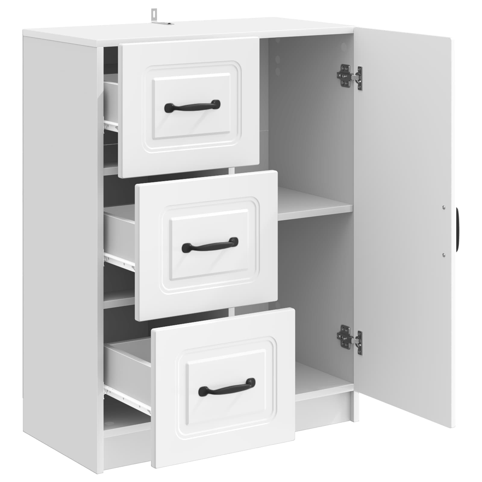 Sideboard Hochglanz Weiß 66 x 34,5 x 87 cm Holzwerkstoff