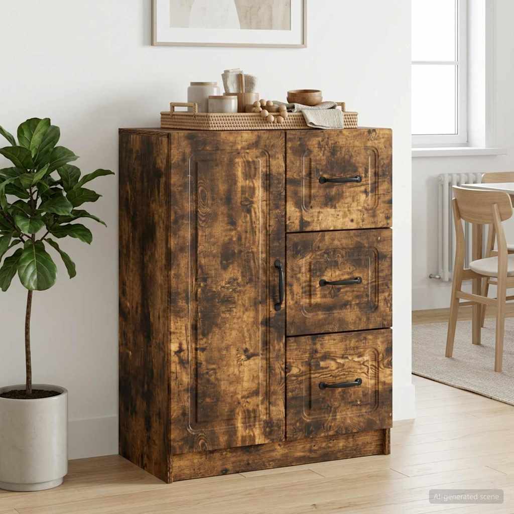 Sideboard Geräucherte Eiche 66 x 34,5 x 87 cm Holzwerkstoff