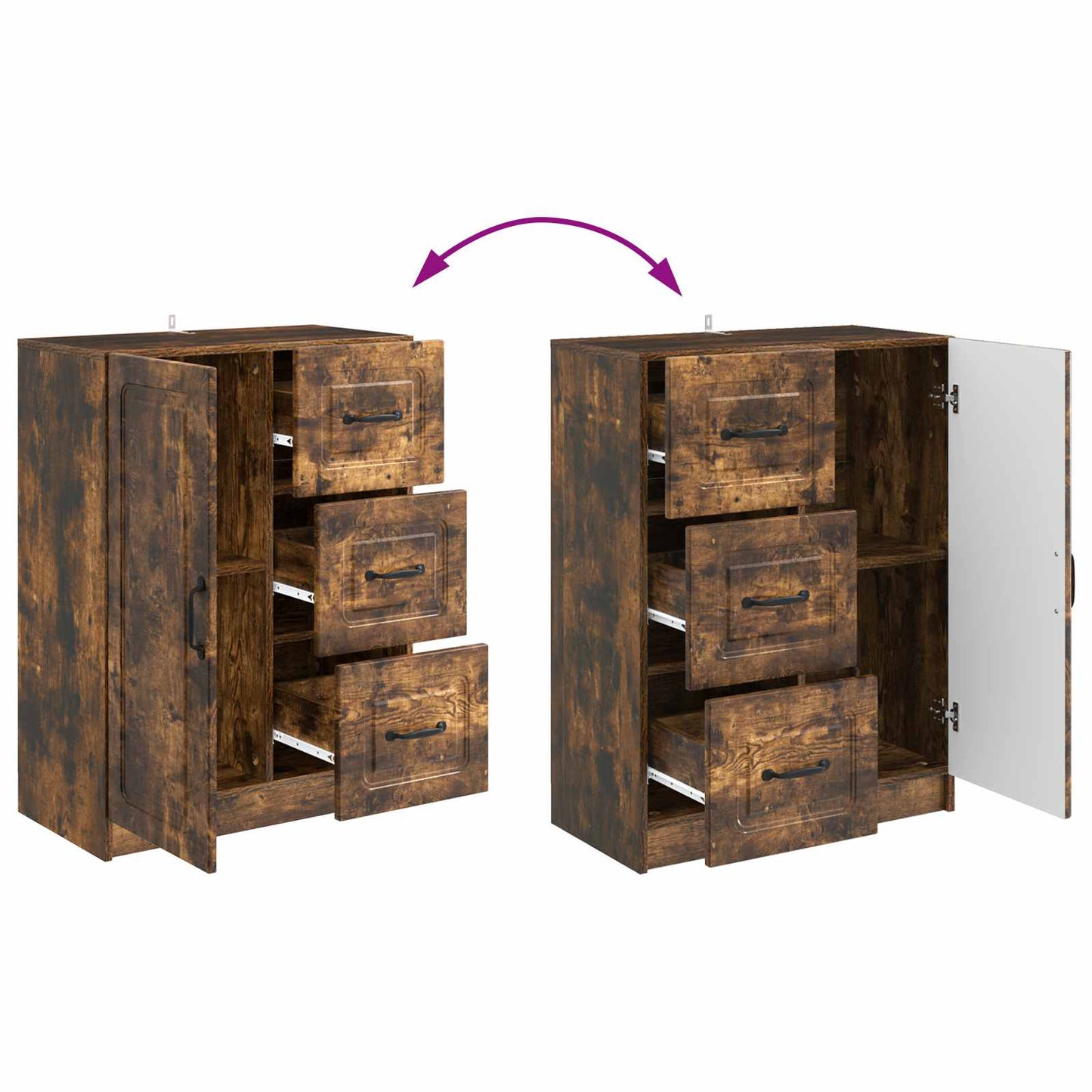 Sideboard Geräucherte Eiche 66 x 34,5 x 87 cm Holzwerkstoff