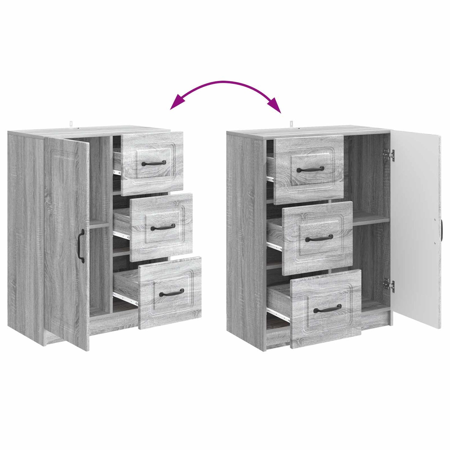 Sideboard Graues Sonoma 66 x 34,5 x 87 cm Holzwerkstoff