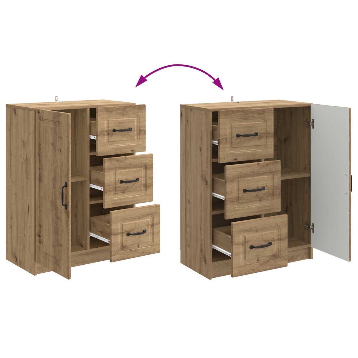 Sideboard Artisan-Eiche 66 x 34,5 x 87 cm Holzwerkstoff