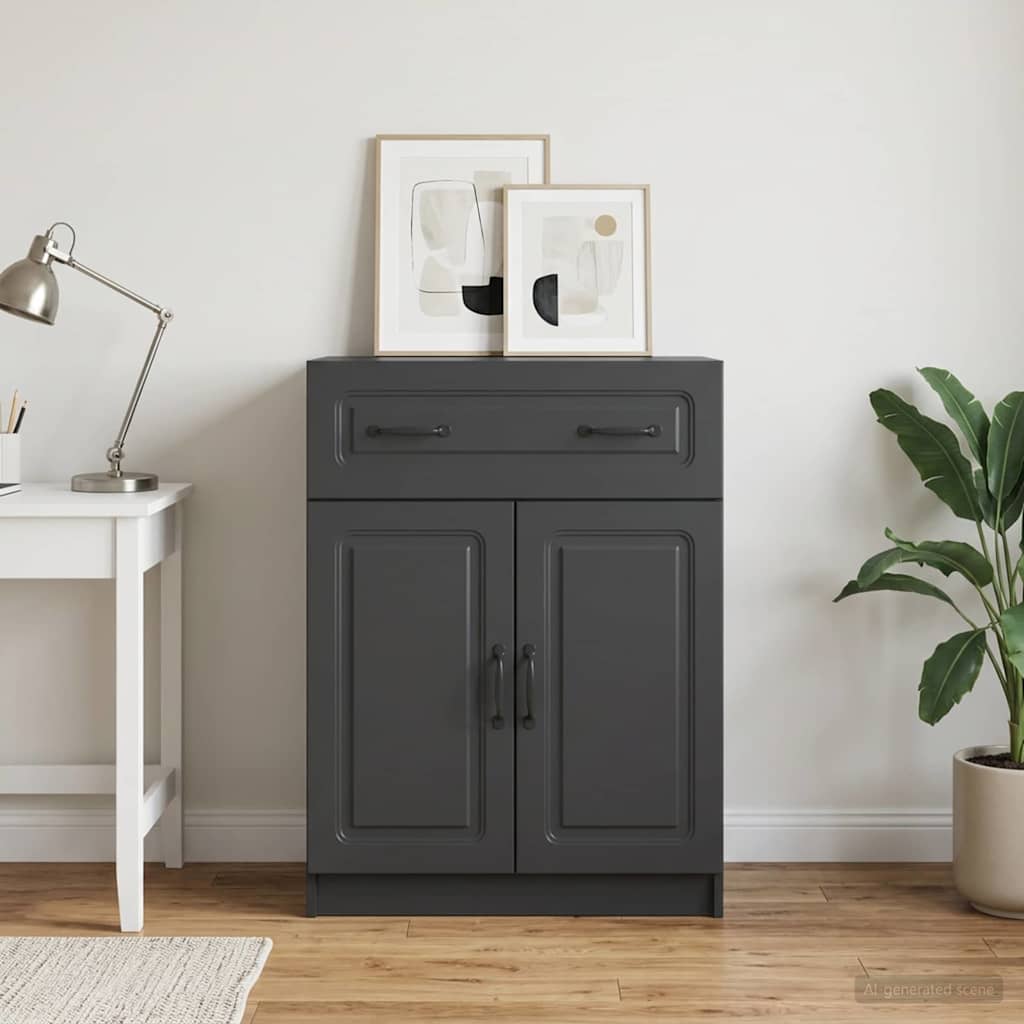 Sideboard Schwarz 66 x 34,5 x 87 cm Holzwerkstoff