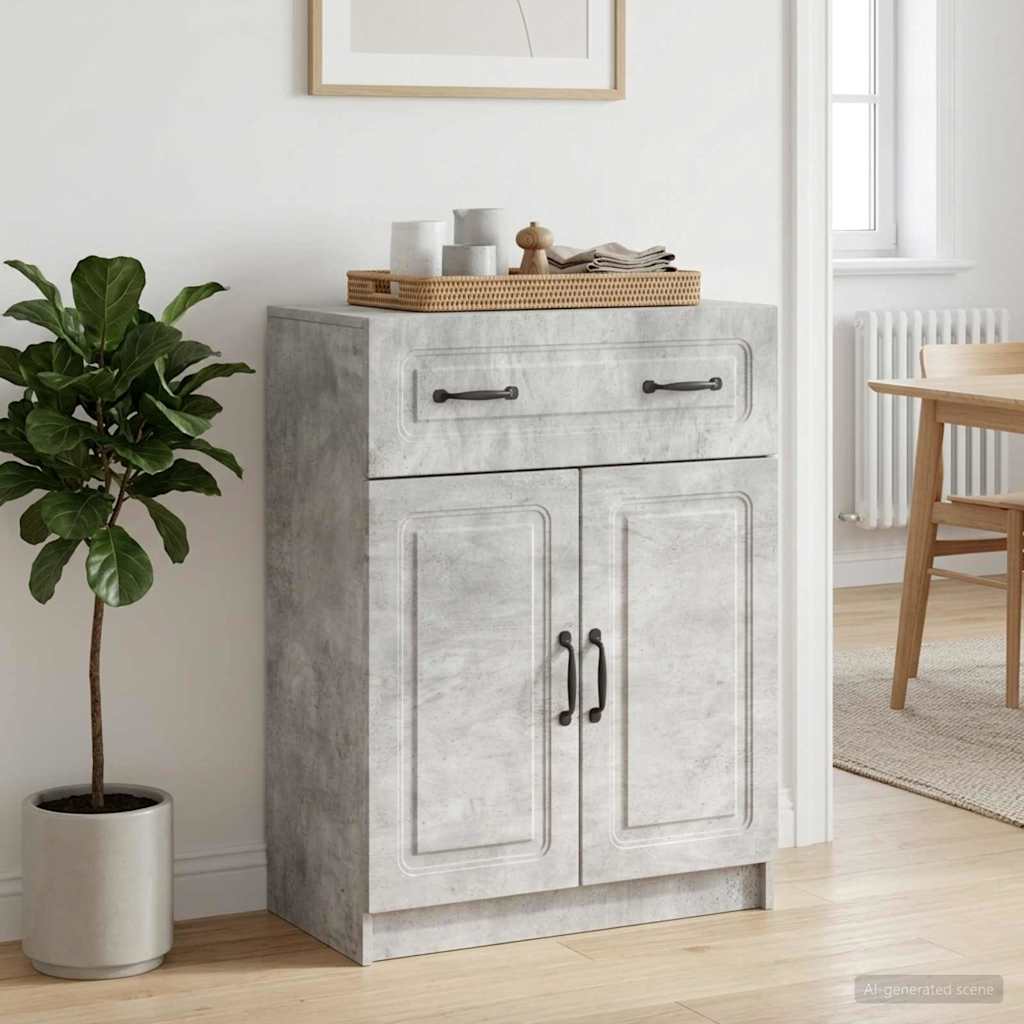 Sideboard Betongrau 66 x 34,5 x 87 cm Holzwerkstoff