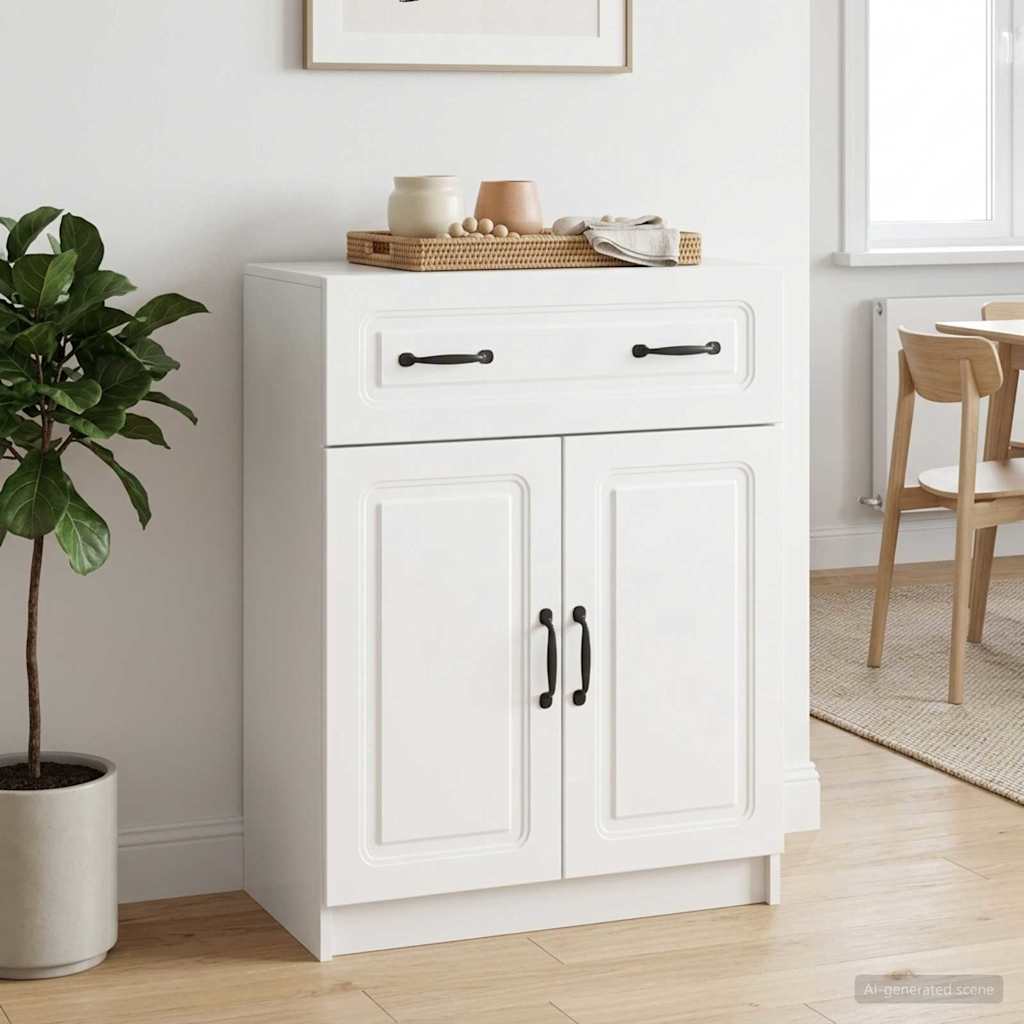 Sideboard Hochglanz Weiß 66 x 34,5 x 87 cm Holzwerkstoff