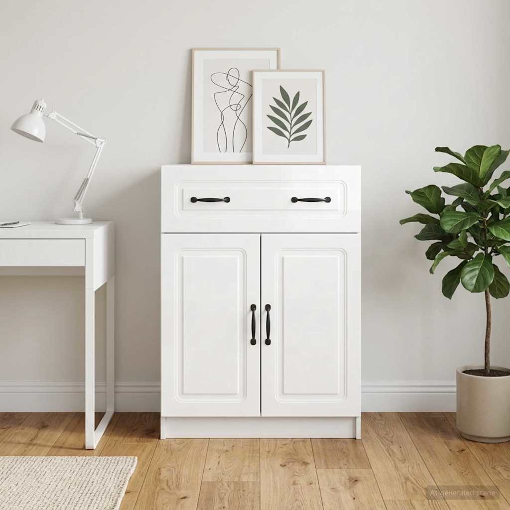 Sideboard Hochglanz Weiß 66 x 34,5 x 87 cm Holzwerkstoff