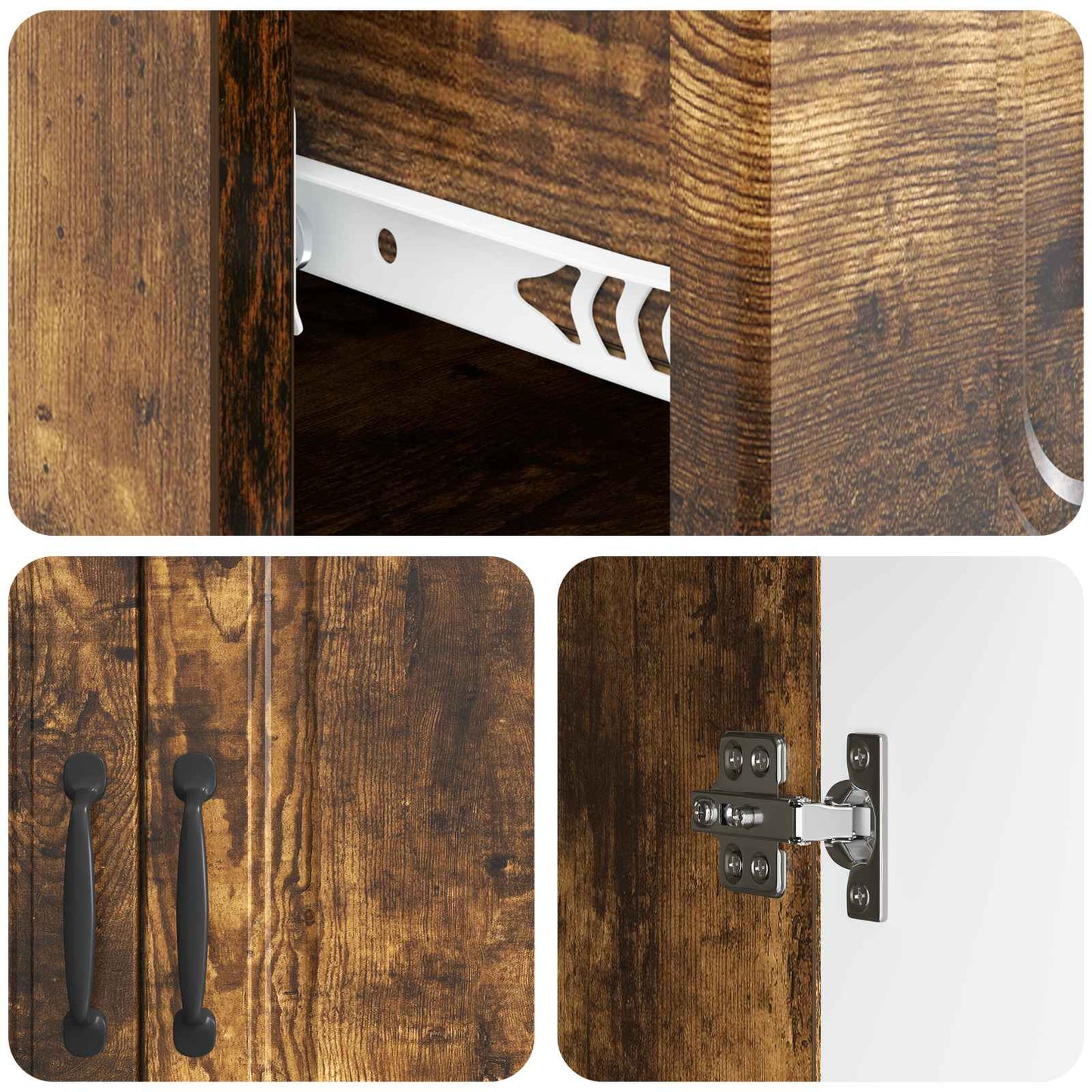 Sideboard Geräucherte Eiche 66 x 34,5 x 87 cm Holzwerkstoff