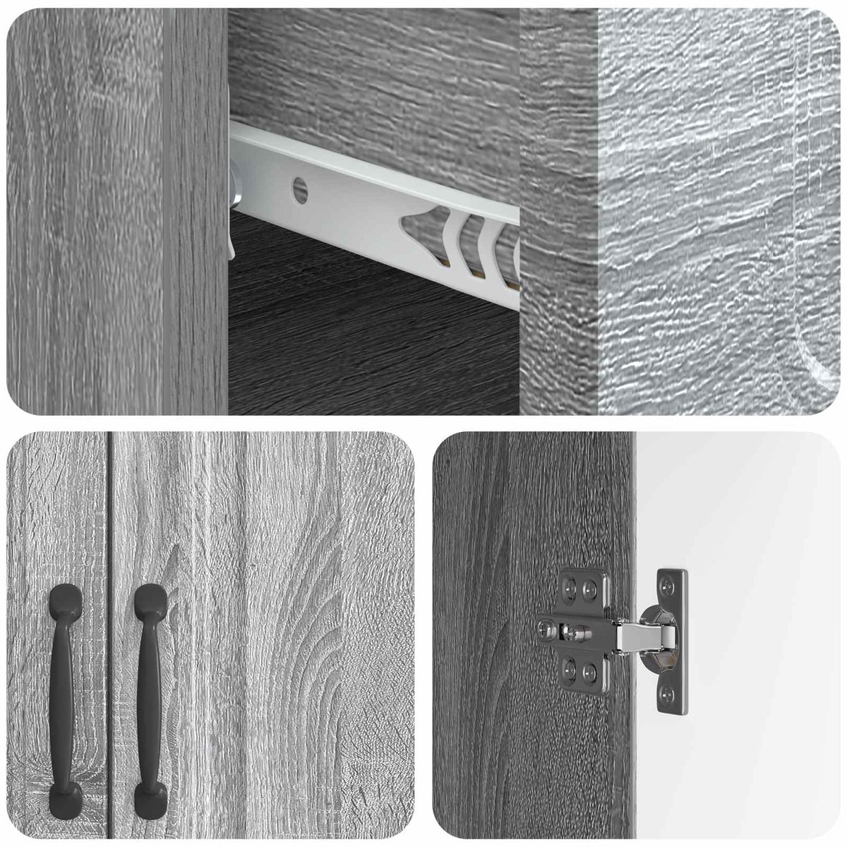 Sideboard Graues Sonoma 66 x 34,5 x 87 cm Holzwerkstoff
