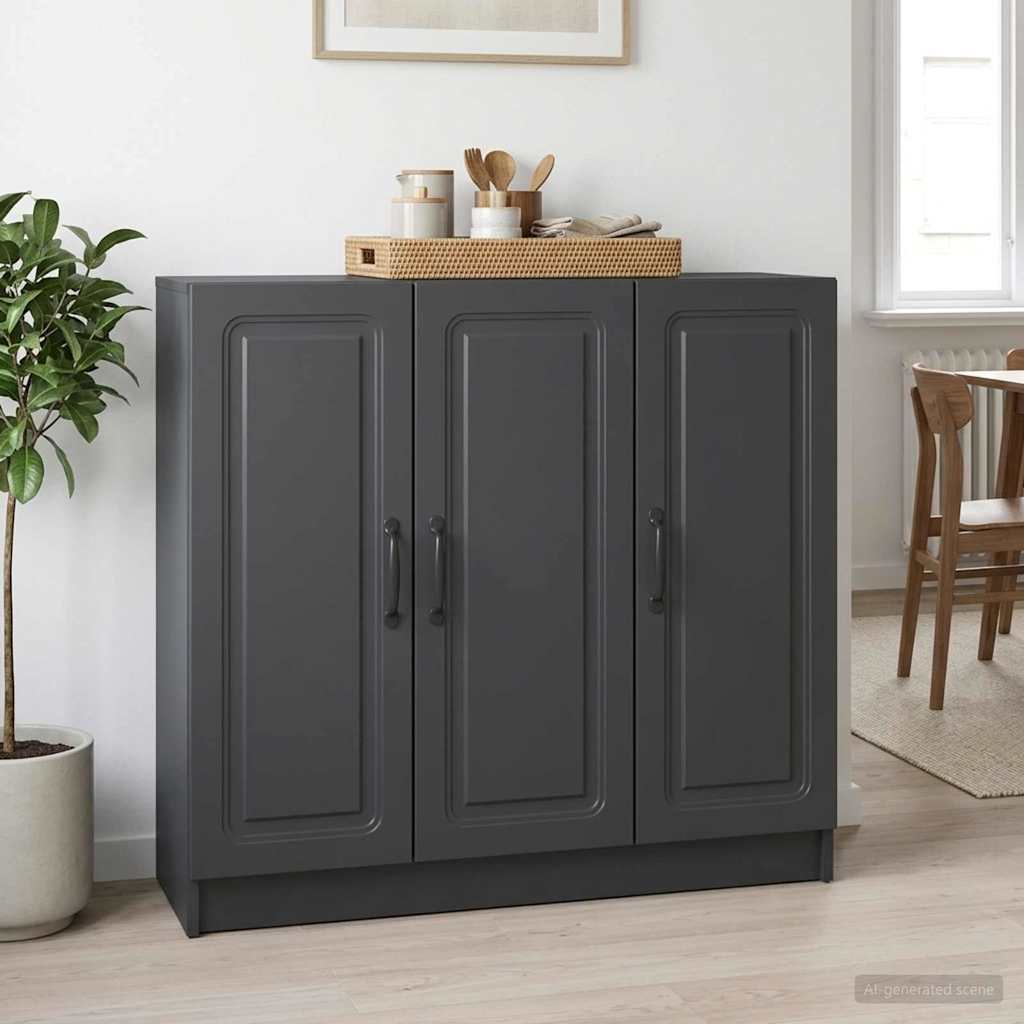 Sideboard Schwarz 89 x 34,5 x 77 cm Holzwerkstoff