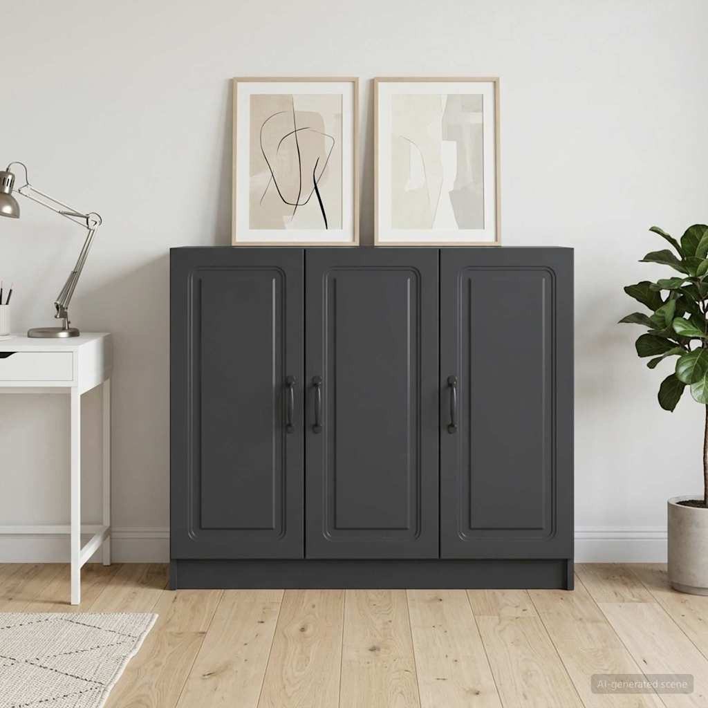 Sideboard Schwarz 89 x 34,5 x 77 cm Holzwerkstoff