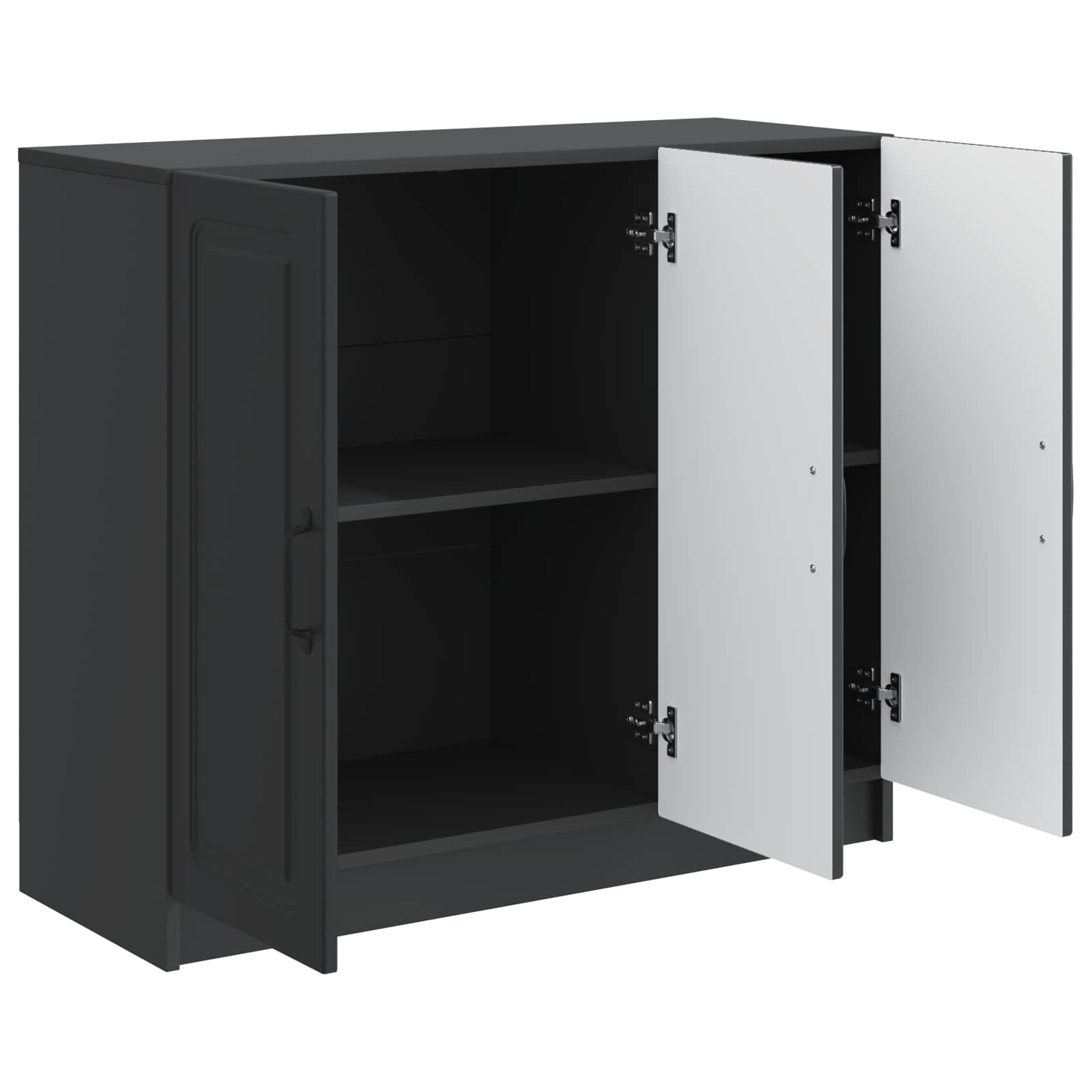 Sideboard Schwarz 89 x 34,5 x 77 cm Holzwerkstoff
