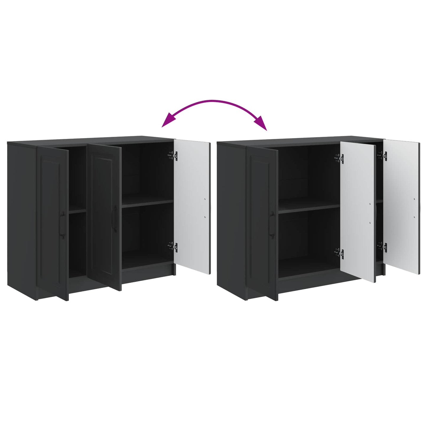 Sideboard Schwarz 89 x 34,5 x 77 cm Holzwerkstoff