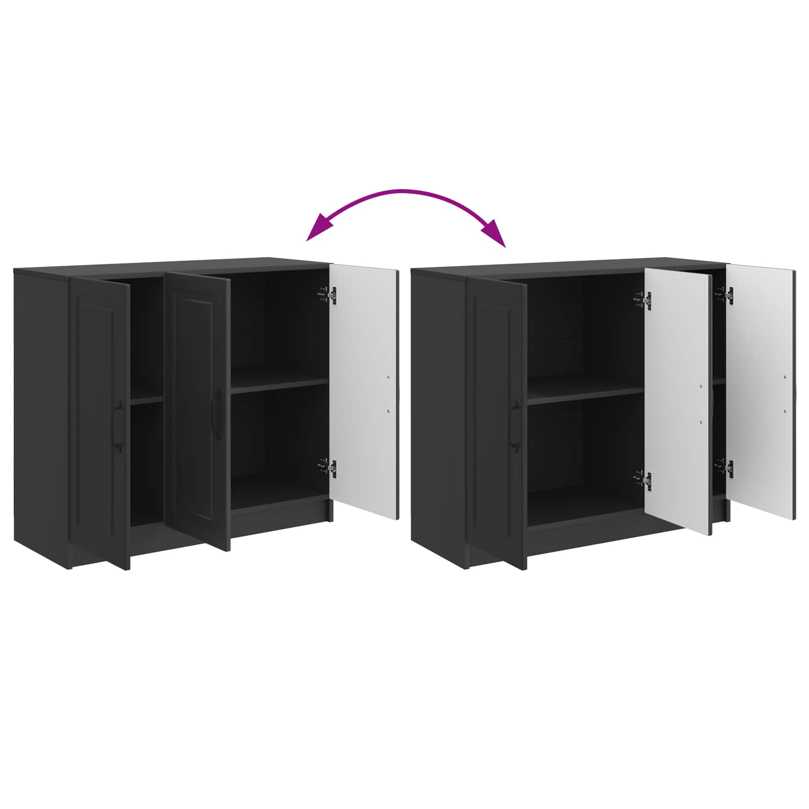 Sideboard Schwarz 89 x 34,5 x 77 cm Holzwerkstoff
