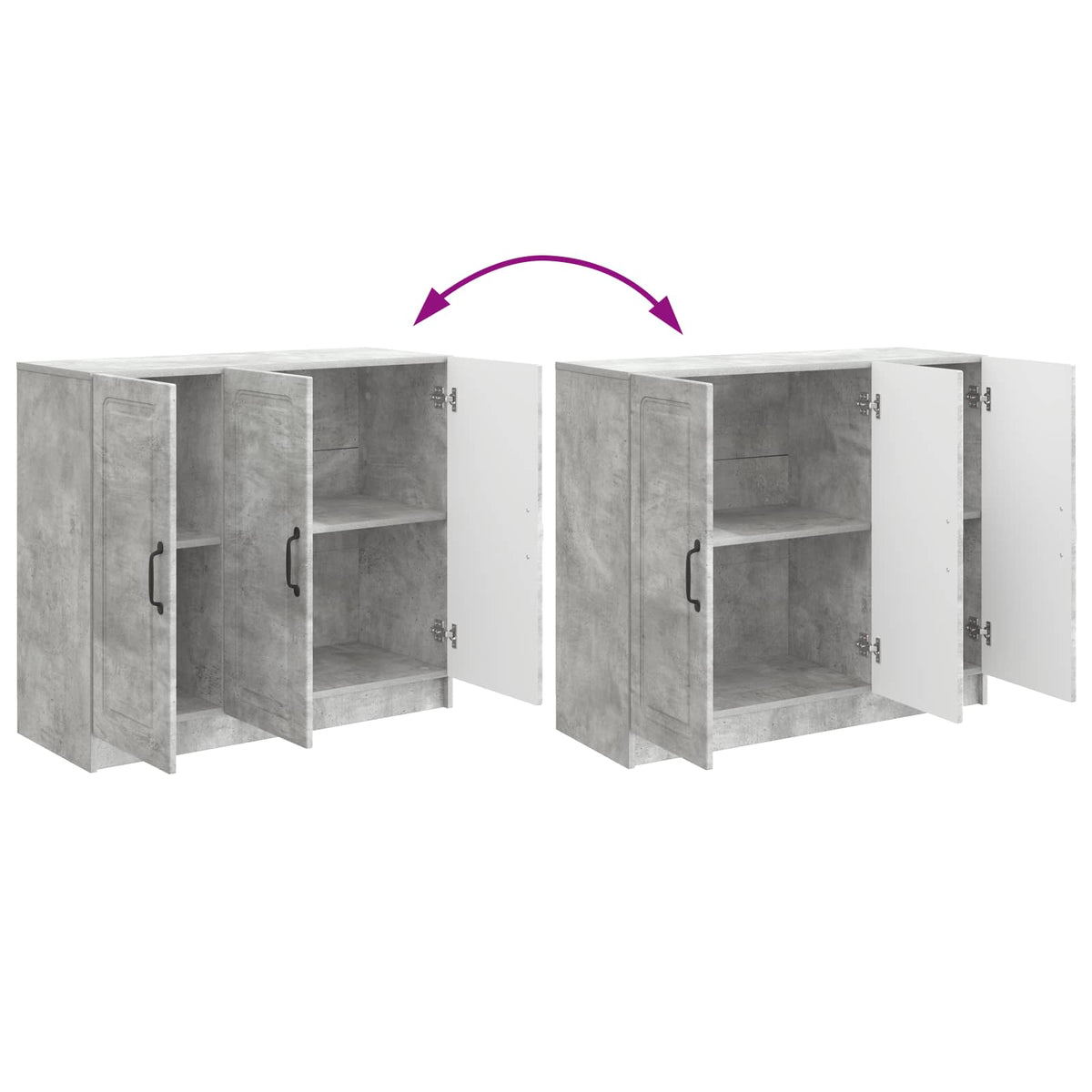 Sideboard Betongrau 89 x 34,5 x 77 cm Holzwerkstoff
