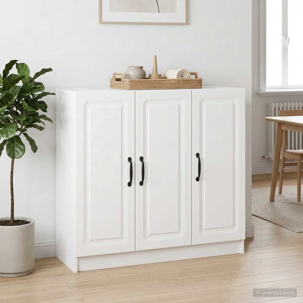 Sideboard Hochglanz Weiß 89 x 34,5 x 77 cm Holzwerkstoff