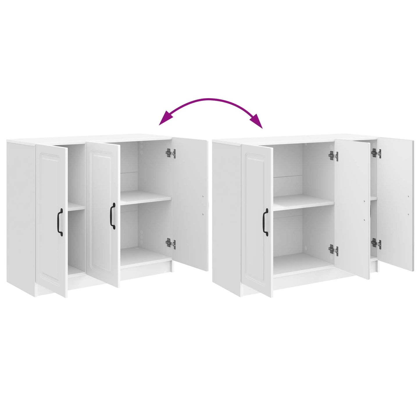 Sideboard Hochglanz Weiß 89 x 34,5 x 77 cm Holzwerkstoff