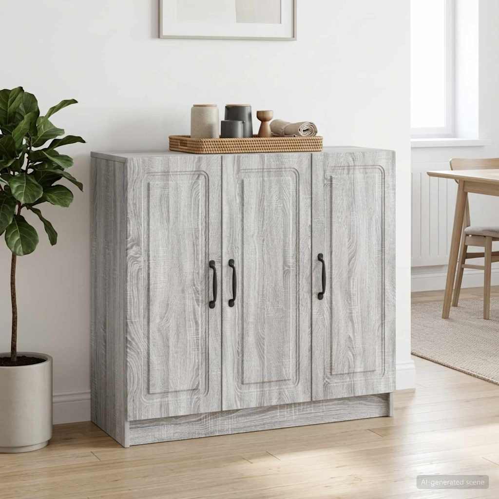 Sideboard Sonoma-Grau 89 x 34,5 x 77 cm Holzwerkstoff