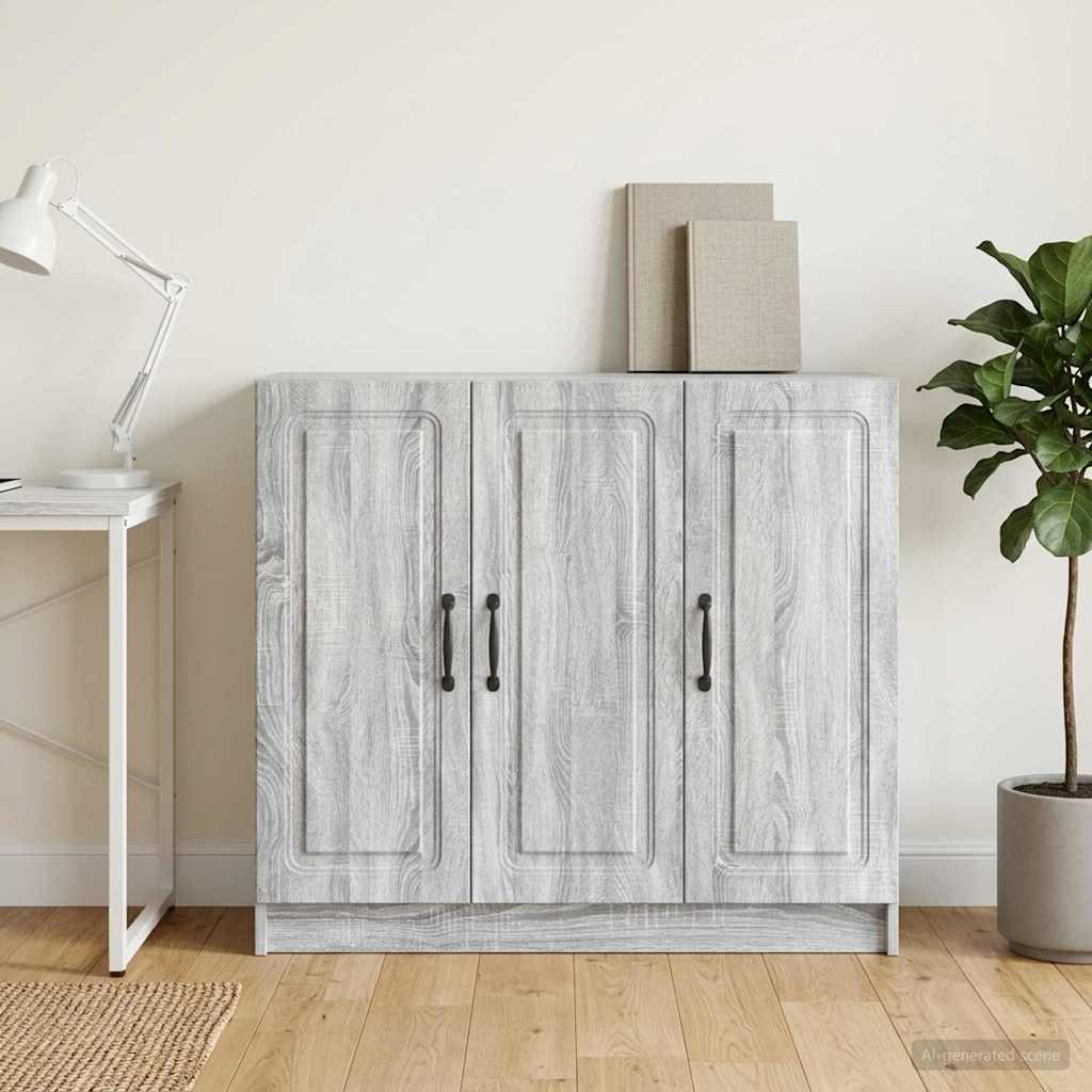 Sideboard Sonoma-Grau 89 x 34,5 x 77 cm Holzwerkstoff