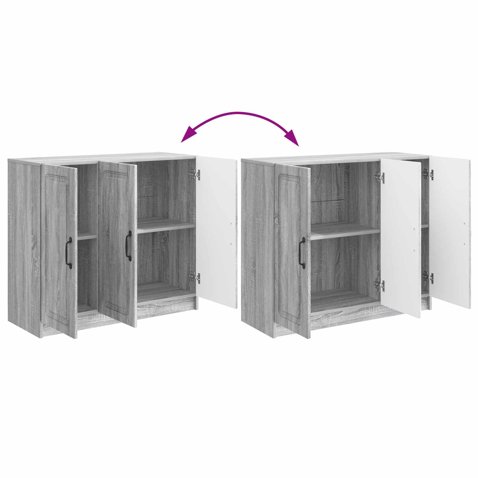 Sideboard Sonoma-Grau 89 x 34,5 x 77 cm Holzwerkstoff
