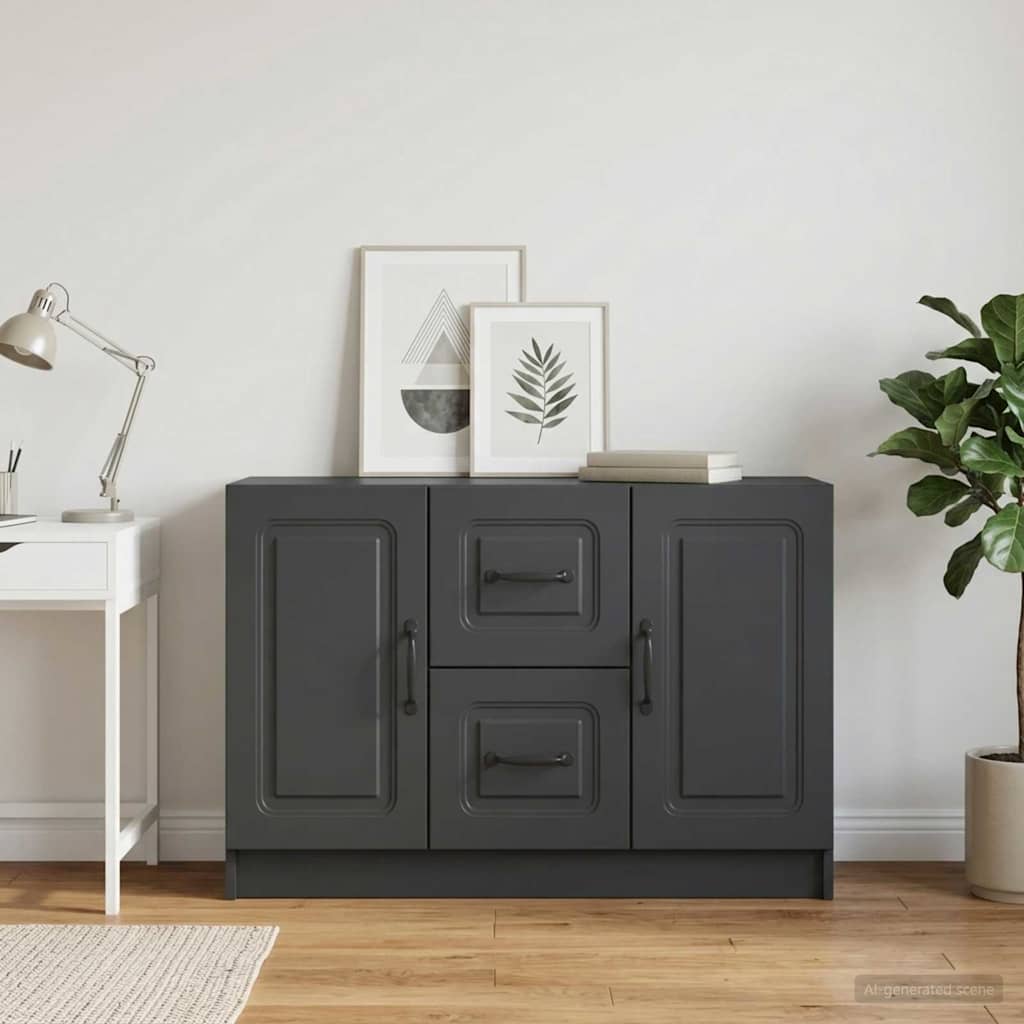 Sideboard Schwarz 89 x 34,5 x 57 cm Holzwerkstoff