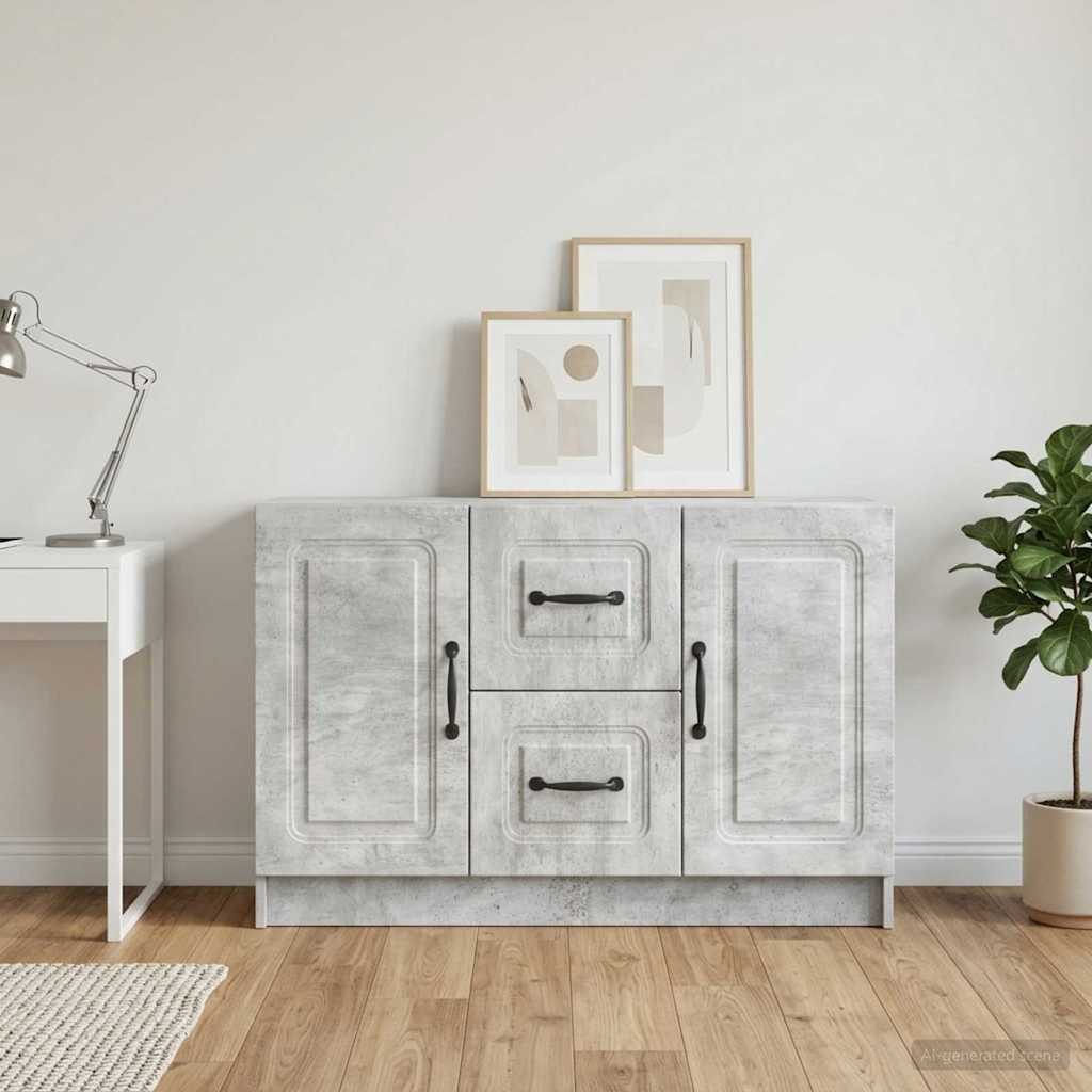 Sideboard Betongrau 89 x 34,5 x 57 cm Holzwerkstoff