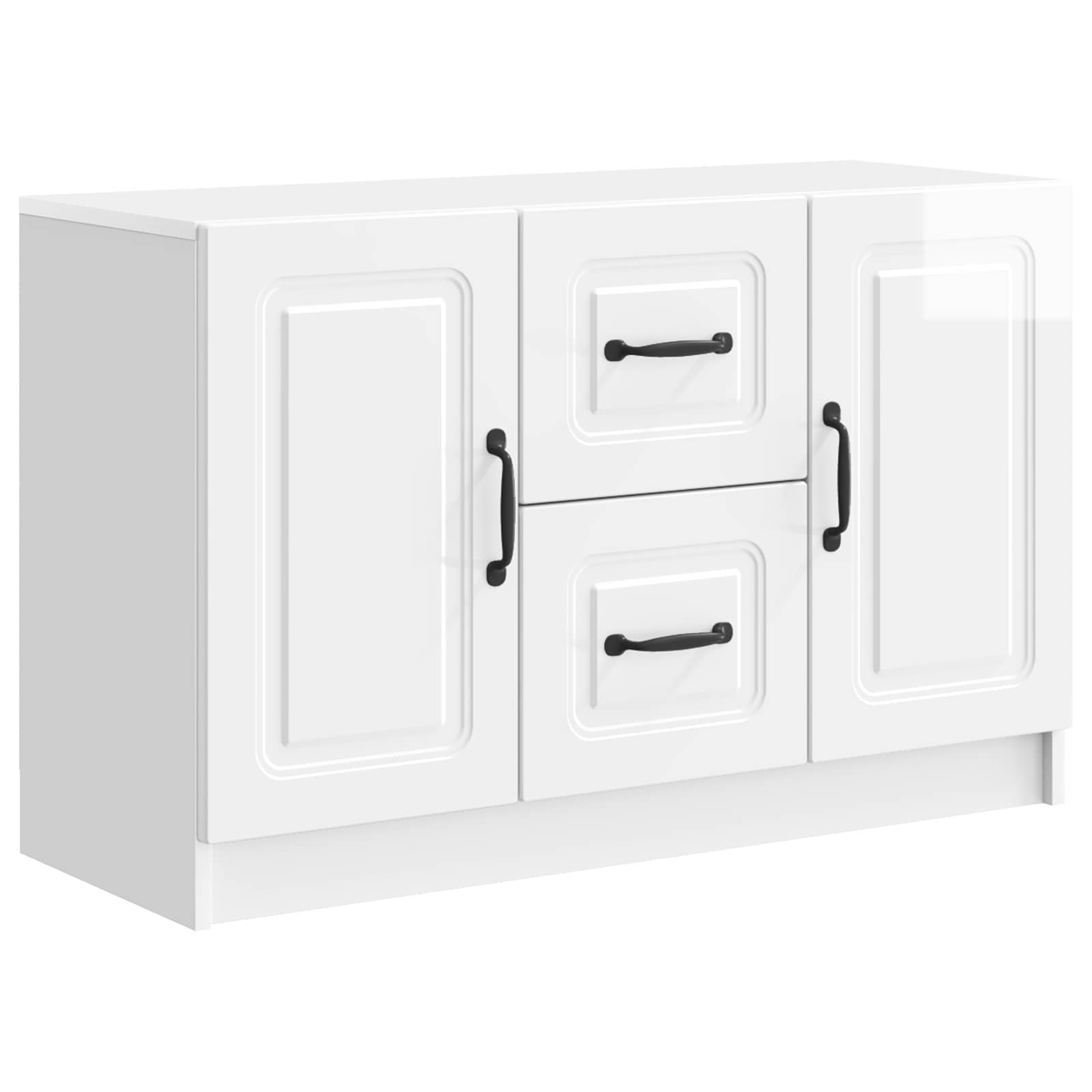 Sideboard Hochglanz Weiß 89 x 34,5 x 57 cm Holzwerkstoff