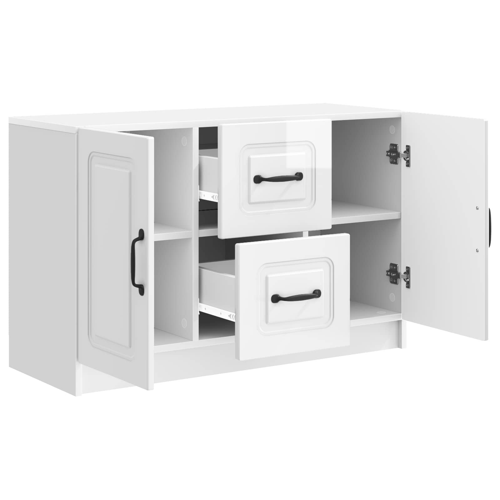 Sideboard Hochglanz Weiß 89 x 34,5 x 57 cm Holzwerkstoff