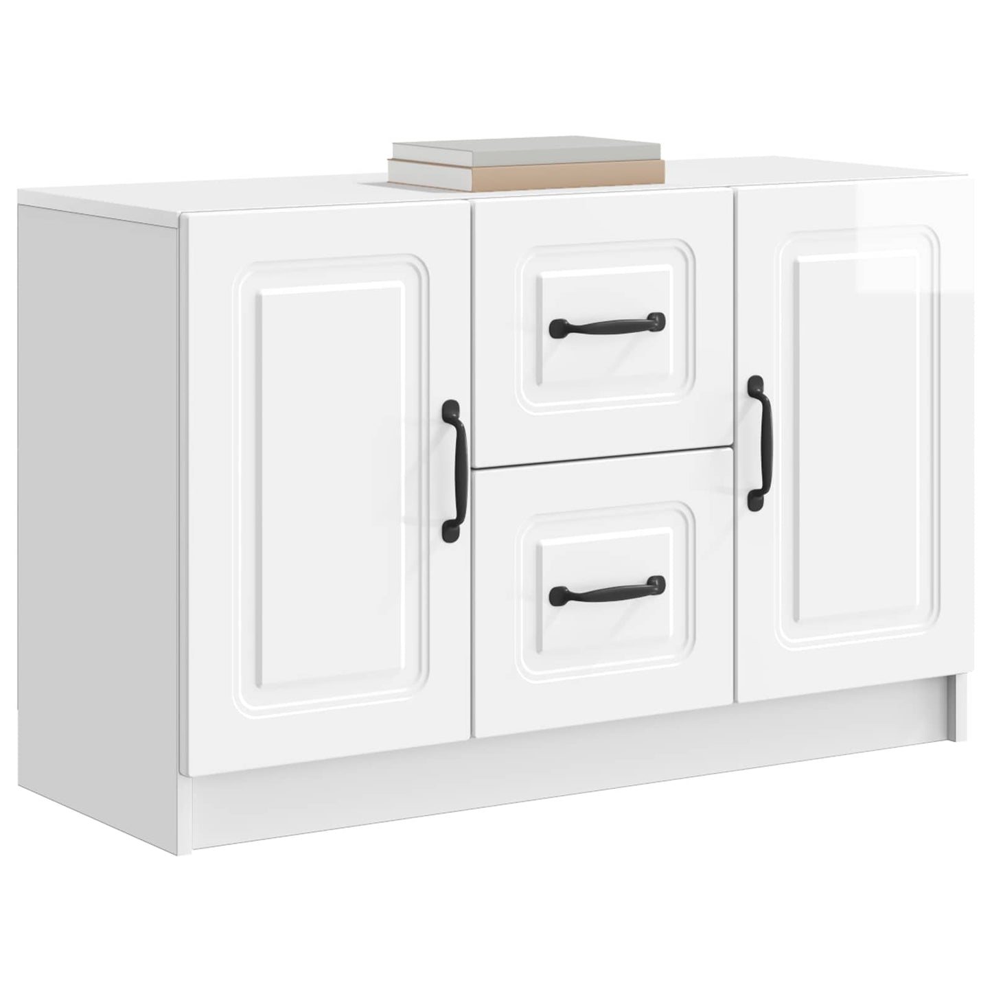 Sideboard Hochglanz Weiß 89 x 34,5 x 57 cm Holzwerkstoff
