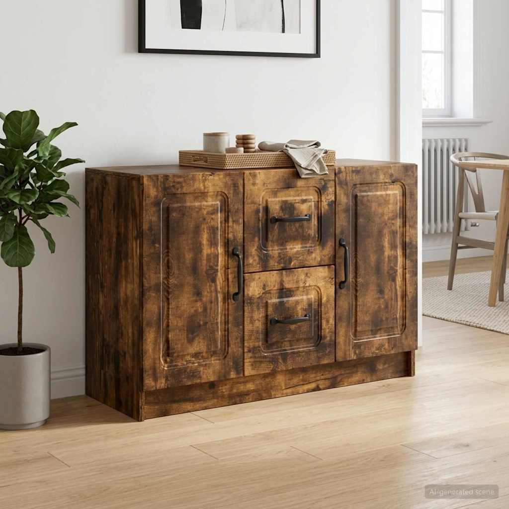 Sideboard Räuchereiche 89 x 34,5 x 57 cm Holzwerkstoff