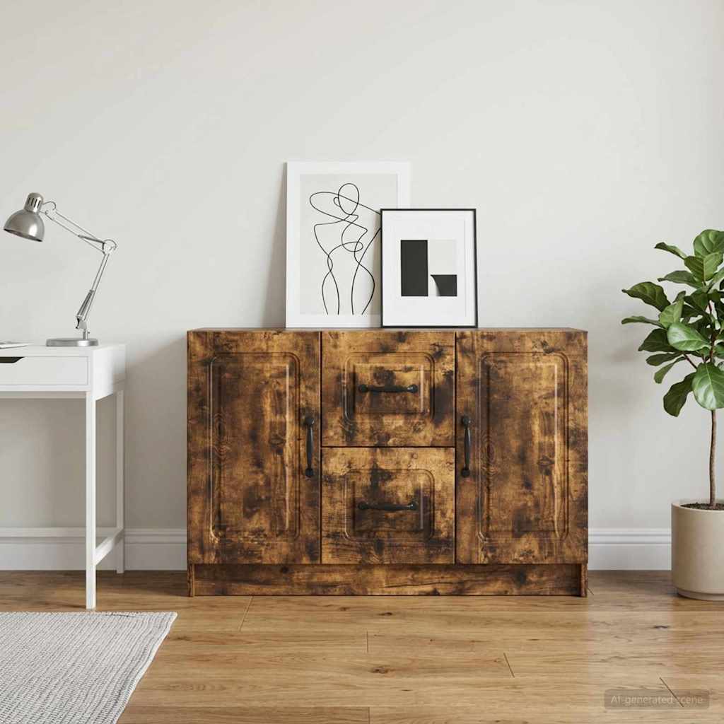 Sideboard Räuchereiche 89 x 34,5 x 57 cm Holzwerkstoff