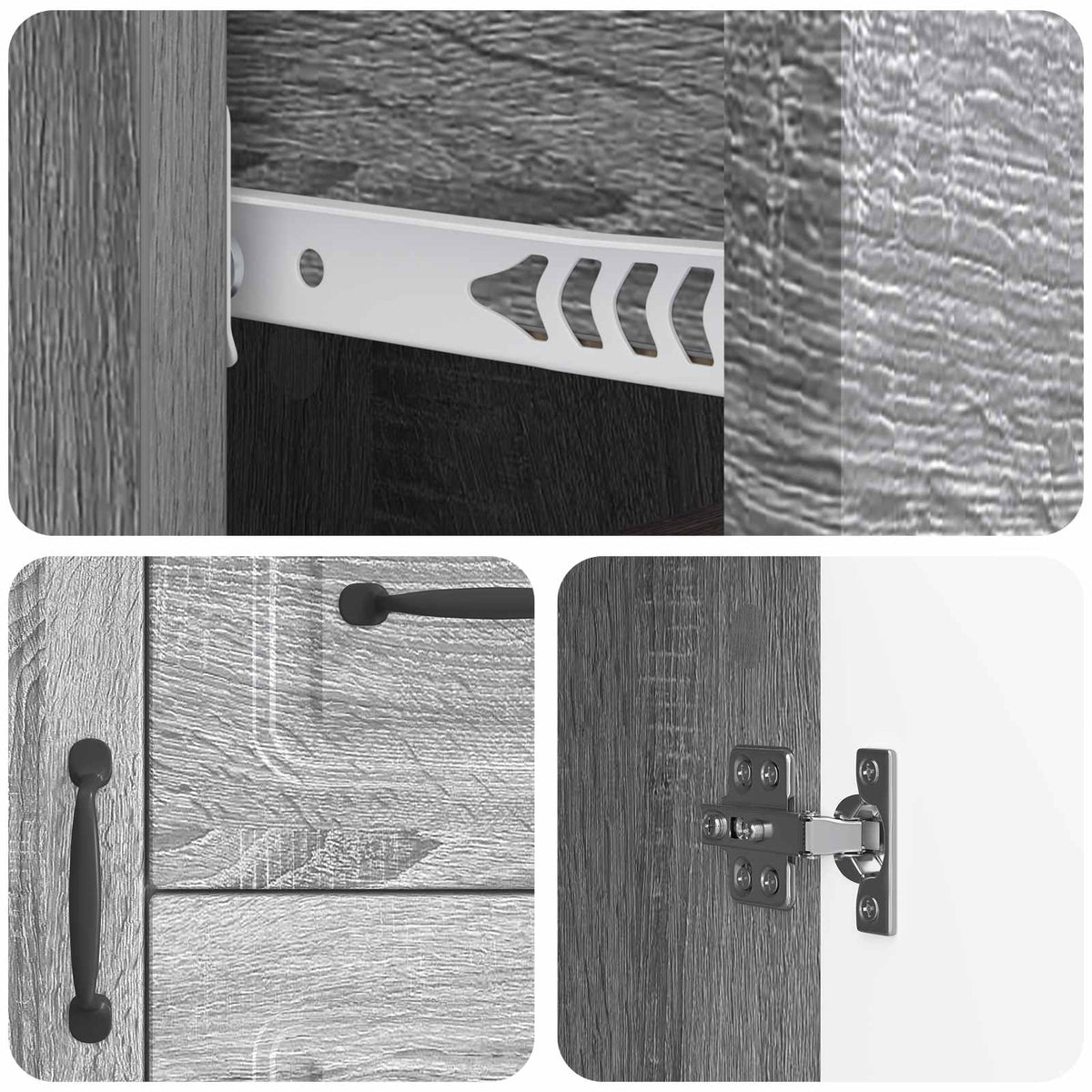 Sideboard Sonoma-Grau 89 x 34,5 x 57 cm Holzwerkstoff