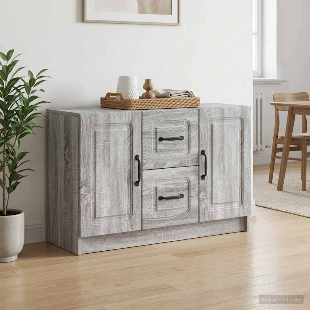 Sideboard Sonoma-Grau 89 x 34,5 x 57 cm Holzwerkstoff