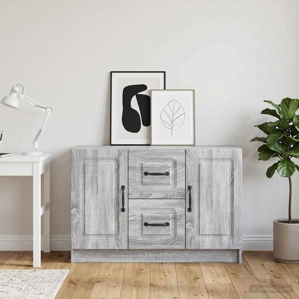 Sideboard Sonoma-Grau 89 x 34,5 x 57 cm Holzwerkstoff