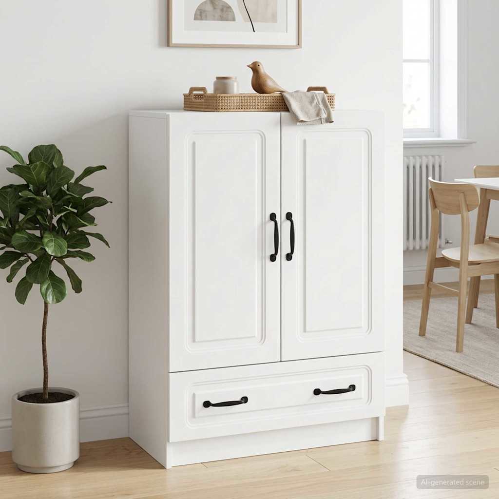 Sideboard Weiß 66 x 34,5 x 92 cm Holzwerkstoff