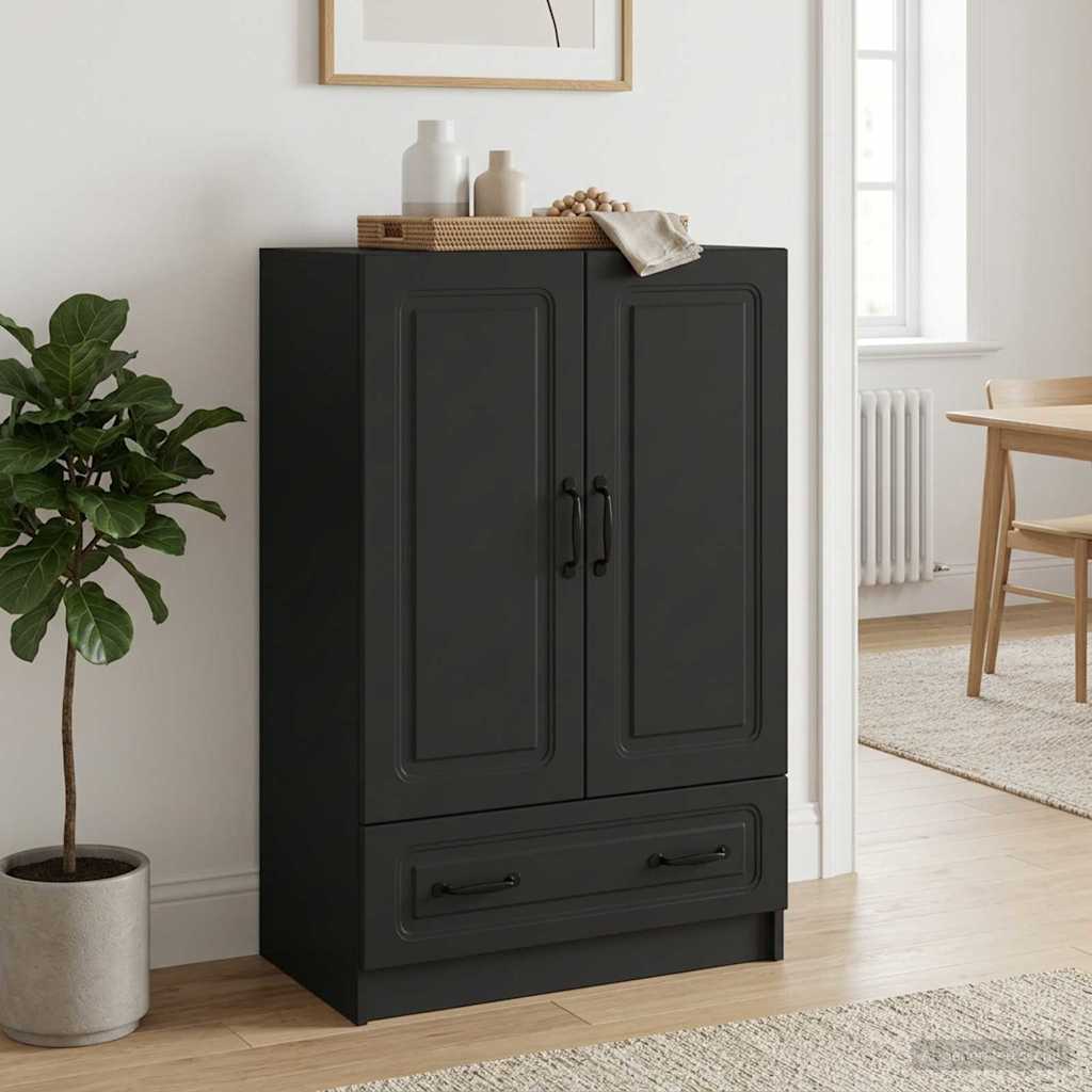 Sideboard Schwarz 66 x 34,5 x 92 cm Holzwerkstoff