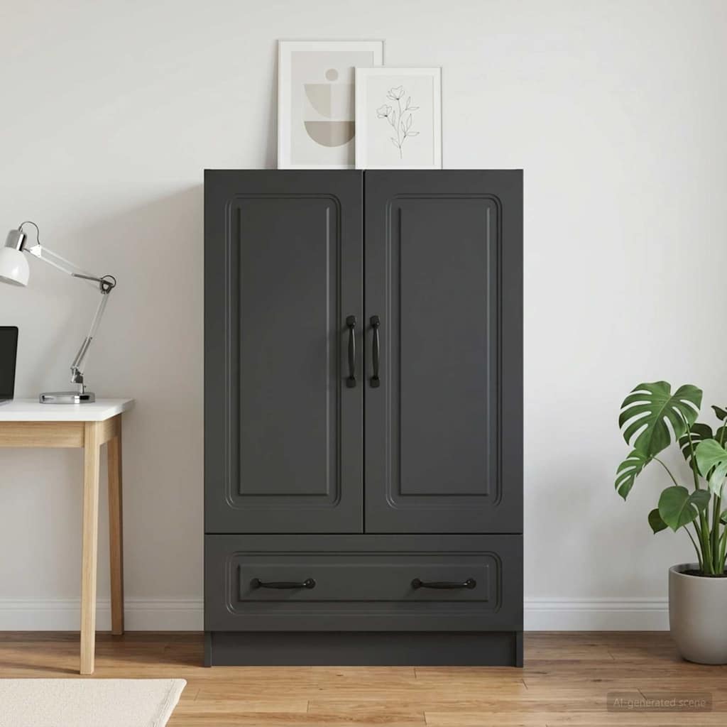 Sideboard Schwarz 66 x 34,5 x 92 cm Holzwerkstoff