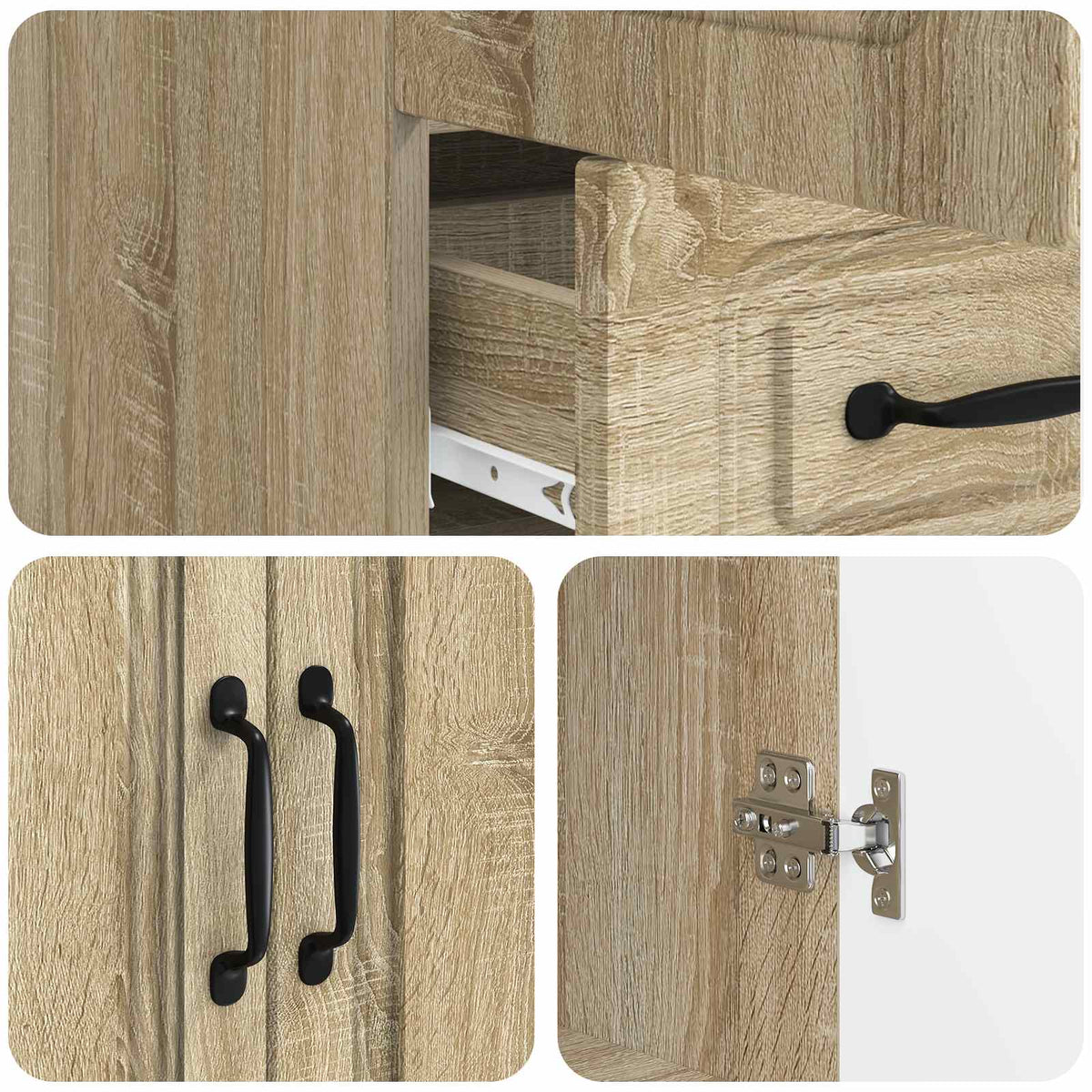 Sideboard Sonoma-Eiche 66 x 34,5 x 92 cm Holzwerkstoff