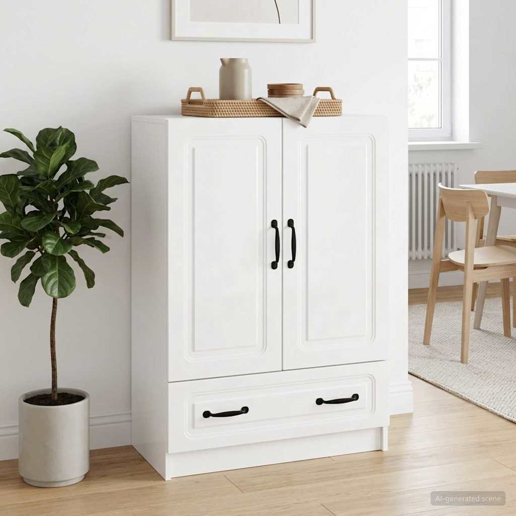 Sideboard Hochglanz Weiß 66 x 34,5 x 92 cm Holzwerkstoff