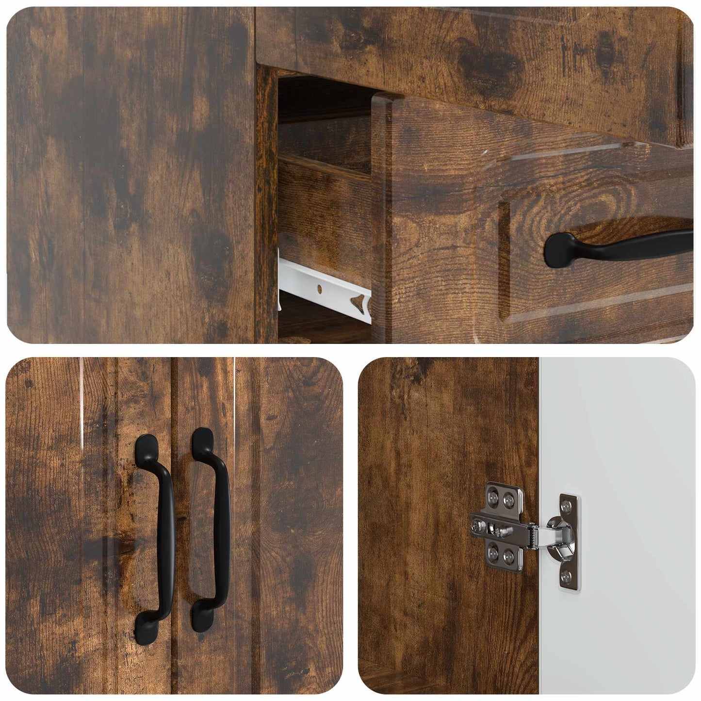 Sideboard Geräucherte Eiche 66 x 34,5 x 92 cm Holzwerkstoff